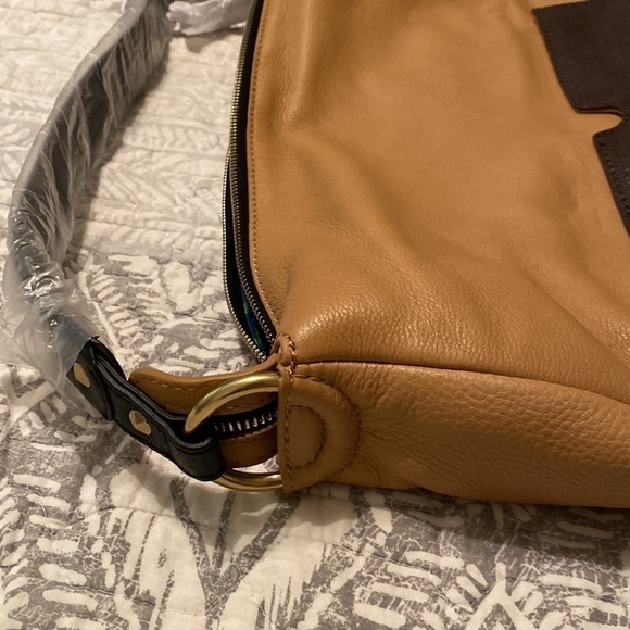 ❣️OR YANY NWT Large Shoulder or Crossbody Pebbled Leather Hobo w/leather Insert - Picture 5 of 10